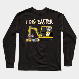 I Dig Easter Digger Bunny Eggs Long Sleeve T-Shirt